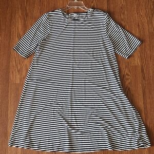 Old Navy Black and White Striped Swing Dress